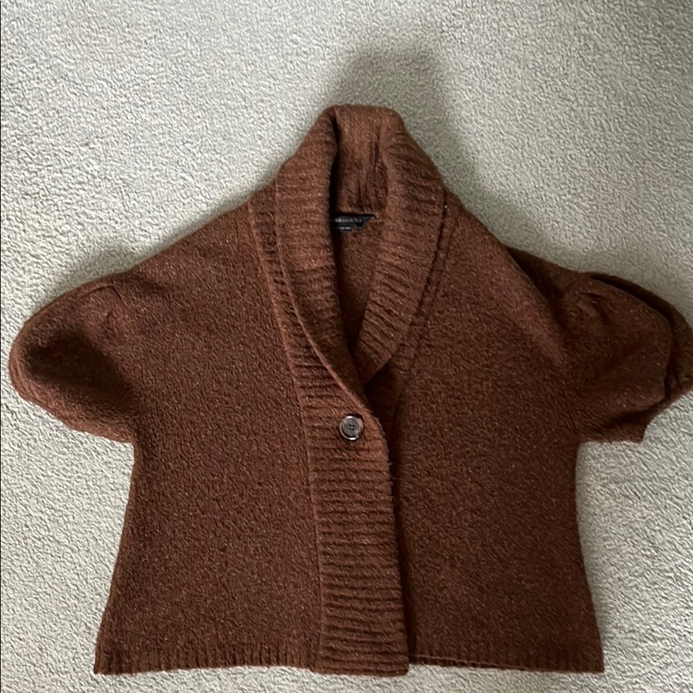BCBG Maxazaria Brown Shawl Collar Women's Sweater